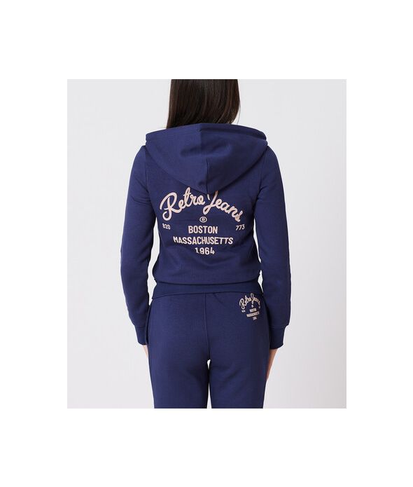 BRIGITTA ZIP HOODIE JOGGING TOP, BLUE