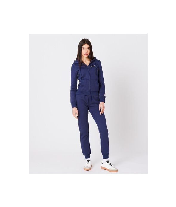 BRIGITTA ZIP HOODIE JOGGING TOP, BLUE