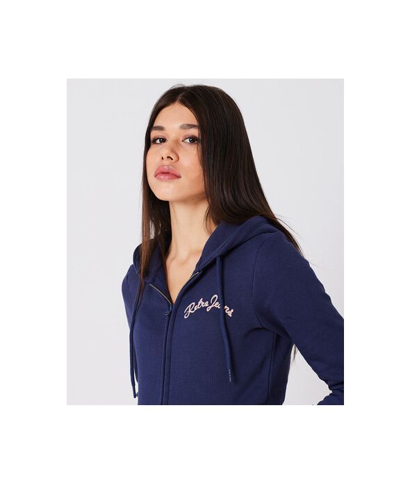 BRIGITTA ZIP HOODIE JOGGING TOP, BLUE