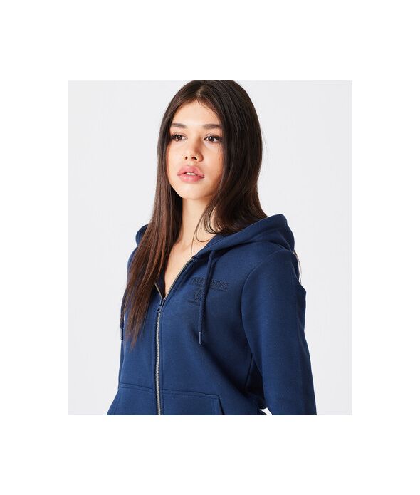 CARIE ZIP HOODIE JOGGING TOP, DARK BLUE