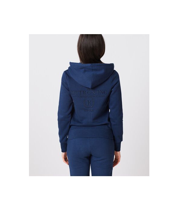 CARIE ZIP HOODIE JOGGING TOP, DARK BLUE