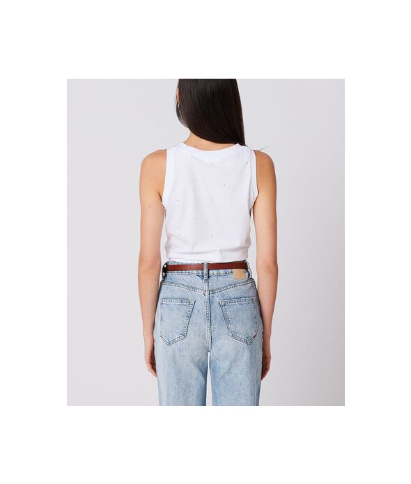 DEMI CROP TANK TOP, WHITE