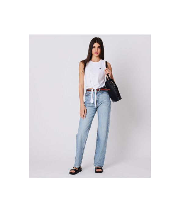 DEMI CROP TANK TOP, WHITE